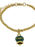 Amo Capri - Bracciale in Acciaio con campanella pendente verde con scritta Capri
