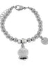 AMO CAPRI - Bracciale in Acciaio con campanella bianca con scritta Capri