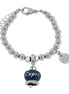 AMO CAPRI - Bracciale in Acciaio con campanella pendente azzurra con scritta Capri