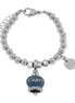AMO CAPRI - Bracciale in Acciaio con campanella blu con scritta Capri