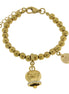 AMO CAPRI - Bracciale in Acciaio con campanella placcata oro con scritta Capri