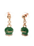 Amo Capri - Orecchini in Metallo con campanella capri pendente in smalto verde, impreziosita da cristalli