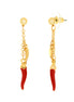 AMO NAPOLI - Orecchini in Metallo con cornetto rosso