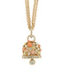 AMO CAPRI - Collana in Metallo catena multifilo con grande campana pendente colorata