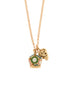 Amo Capri - Collana in Metallo con campana pendente colorata e piccola campanella traforata a cuori