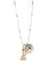 AMO NAPOLI - Collana in Metallo con San Gennaro pendente e medaglia con Vesuvio