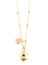 Amo Capri - Collana in Metallo con campanella portafortuna pendente, impreziosita da cristalli