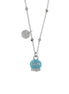 Collana in Metallo con campanella portafortuna pendente impreziosita da smalto turchese e cristalli SKU: 3540854