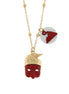 AMO NAPOLI - Collana in Metallo con Pulcinella e pendente a forma di Vesuvio