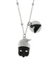 AMO NAPOLI - Collana in Metallo con Pulcinella e pendente a forma di Vesuvio