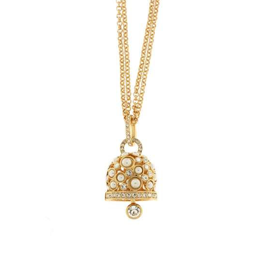 AMO CAPRI - Collana in Metallo campanella con cristalli bianchi