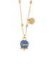 AMO CAPRI - Collana in Metallo con campanella smaltata blu cobalto