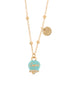 AMO CAPRI - Collana in Metallo con campanella smaltata azzurra