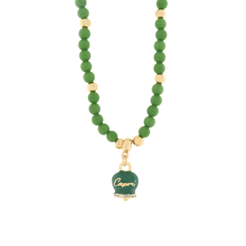 Amo Capri - Collana in Metallo Con campanella portafortuna Capri