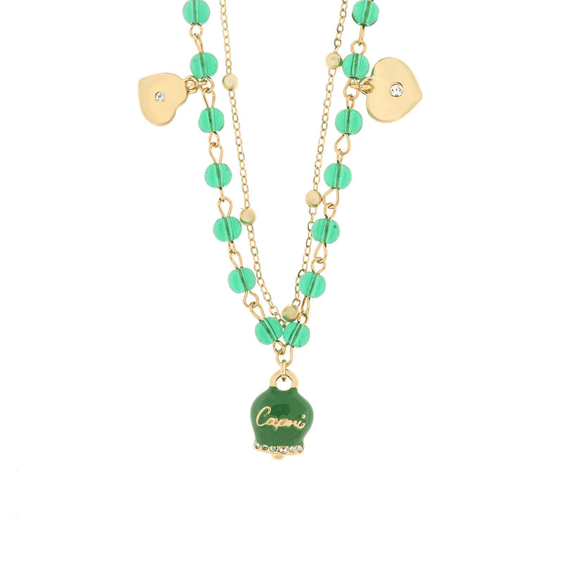 AMO CAPRI - Collana in Metallo Con campanella portafotuna Capri