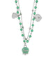 AMO CAPRI - Collana in Metallo multifilo con campanella e pietre verde marino