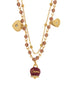 AMO CAPRI - Collana in Metallo multifilo con campanella e pietre viola