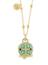 AMO CAPRI - Collana in Metallo con campana a pois verde e zirconi grande
