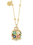 AMO CAPRI - Collana in Metallo con campana a pois multicolor e zirconi grande