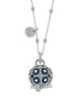 AMO CAPRI - Collana in Metallo con campana a pois blu e zirconi grande