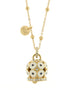 AMO CAPRI - Collana in Metallo con campana a pois bianchi e zirconi grande