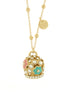 AMO CAPRI - Collana in Metallo con campana a fiore e perlegrande