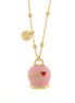 Amo Capri - Collana in Metallo con campana rosa e scritta Capri