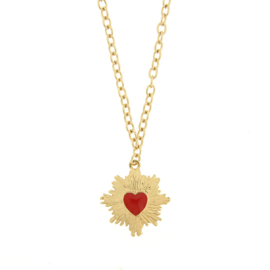 AMO NAPOLI - Collana in Metallo con cuore Sacro