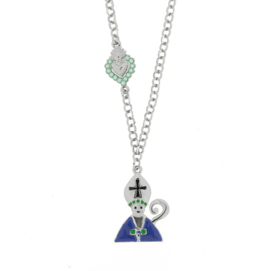 AMO NAPOLI - Collana in Metallo con San Gennaro