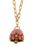 Amo Capri - Collana in Metallo con campanella rosa e fiori