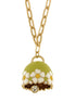 Amo Capri - Collana in Metallo con campanella verde e fiori