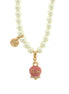 AMO CAPRI - Collana in Metallo con perle e campanella rosa con scritta Capri