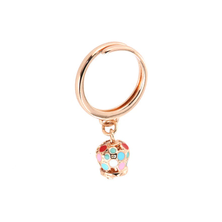 AMO CAPRI - Anello in Metallo con campanella pendente impreziosita da smalti multicolore