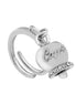 AMO CAPRI - Anello in Metallo con campanella portafortuna pendente impreziosita da cristalli e scritta Capri a rilievo
