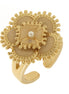 Amo Capri - Anello in Metallo con fiore placcato oro