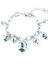 AMO CAPRI - Bracciale in Metallo con campanelle pendenti a trama cuori impreziositi da smalti nelle tonalità delll'azzurro