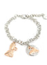 AMO NAPOLI - Bracciale in Metallo con San Gennaro pendente e medaglia con vesuvio