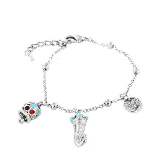 AMO CAPRI - Bracciale in Metallo campanella e corno pendenti impreziositi da smalti colorati