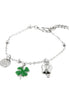 AMO CAPRI - Bracciale in Metallo con campanella e quadrifoglio in smalto verde