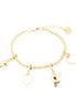 AMO CAPRI - Bracciale in Metallo multi ciondoli a forma di campanella e cuori in smalto bianco