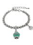 AMO CAPRI - Bracciale in Metallo con campanella pendente verde marino con scritta Capri