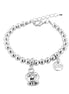 AMO CAPRI - Bracciale in Metallo maglia a sfere, con campanella scritta capri pendente, impreziosita da cristalli