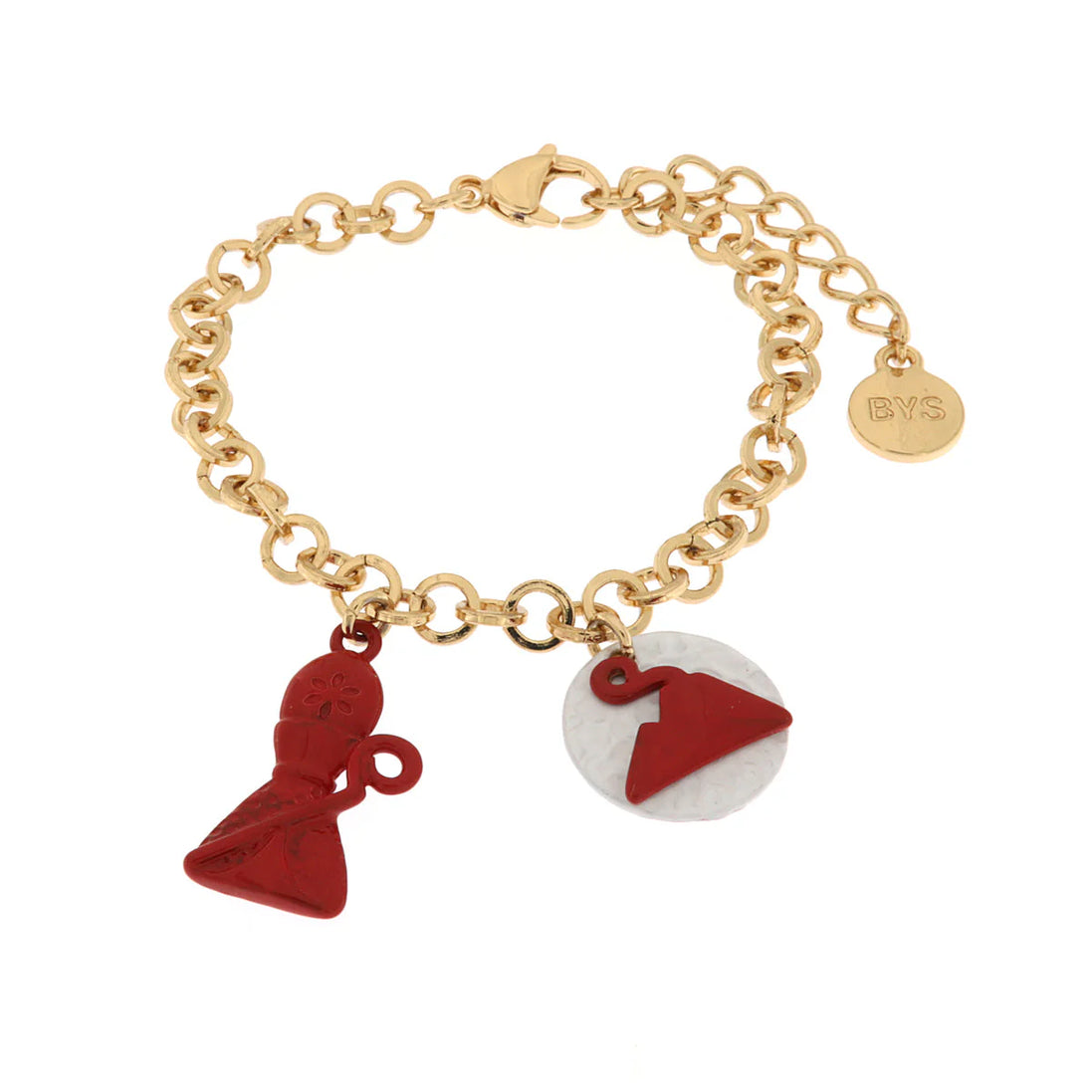 AMO NAPOLI - Bracciale in Metallo con San Gennaro e pendente a forma di Vesuvio