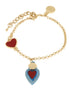 AMO NAPOLI - Bracciale in Metallo con cuore sacro colorato pendente
