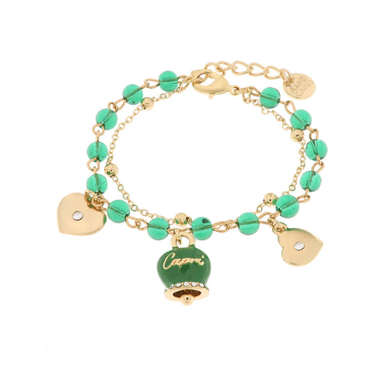 AMO CAPRI - Bracciale in Metallo Con campanella portafotuna Capri