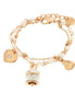 AMO CAPRI - Bracciale in Metallo multifilo con pietre bianche e campanella Capri bianca