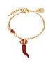 AMO NAPOLI - Bracciale in Metallo con corno rosso e corona