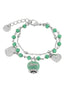 AMO CAPRI - Bracciale in Metallo multifilo con campanella e pietre verdi