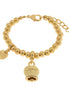 Amo Capri - Bracciale in Metallo con campanella crema scritta capri