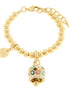 AMO CAPRI - Bracciale in Metallo con campanella a pois multicolor e zirconi